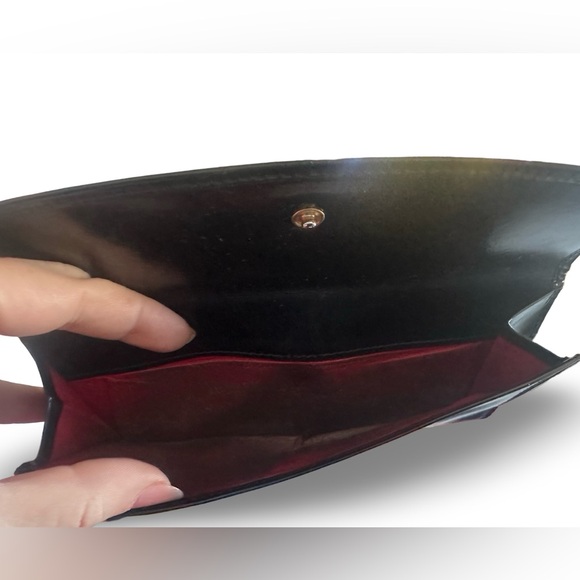 🖤 GUCCI HORSEBIT BIFOLD LONG WALLET - BLACK/RED ❤️ SOFT CALF LEATHER - Picture 9 of 12